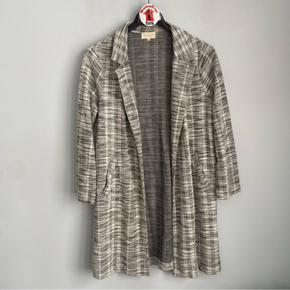 MELLODAY Open Front Long Knit Sweater Jacket Size M
